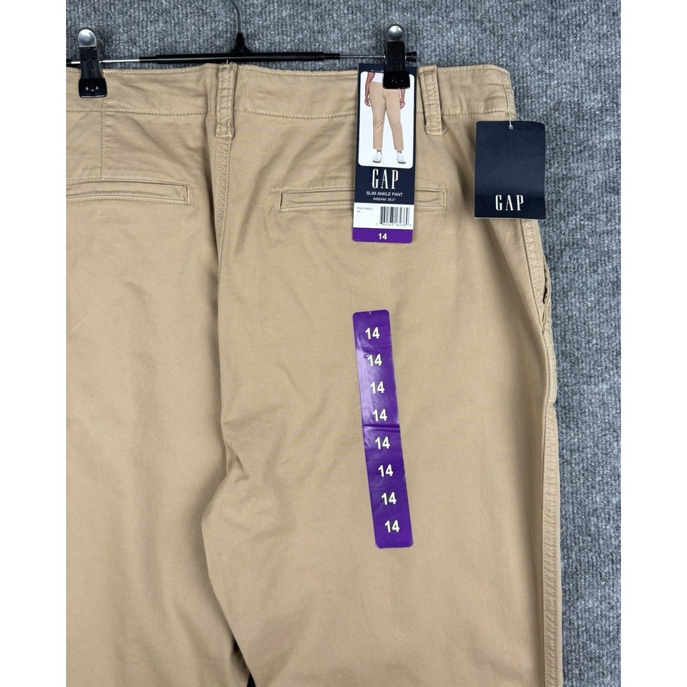 New Gap Women's Size Slim Ankle Chino Pants Tan Size 14 Cotton Blend - Picture 3 of 6